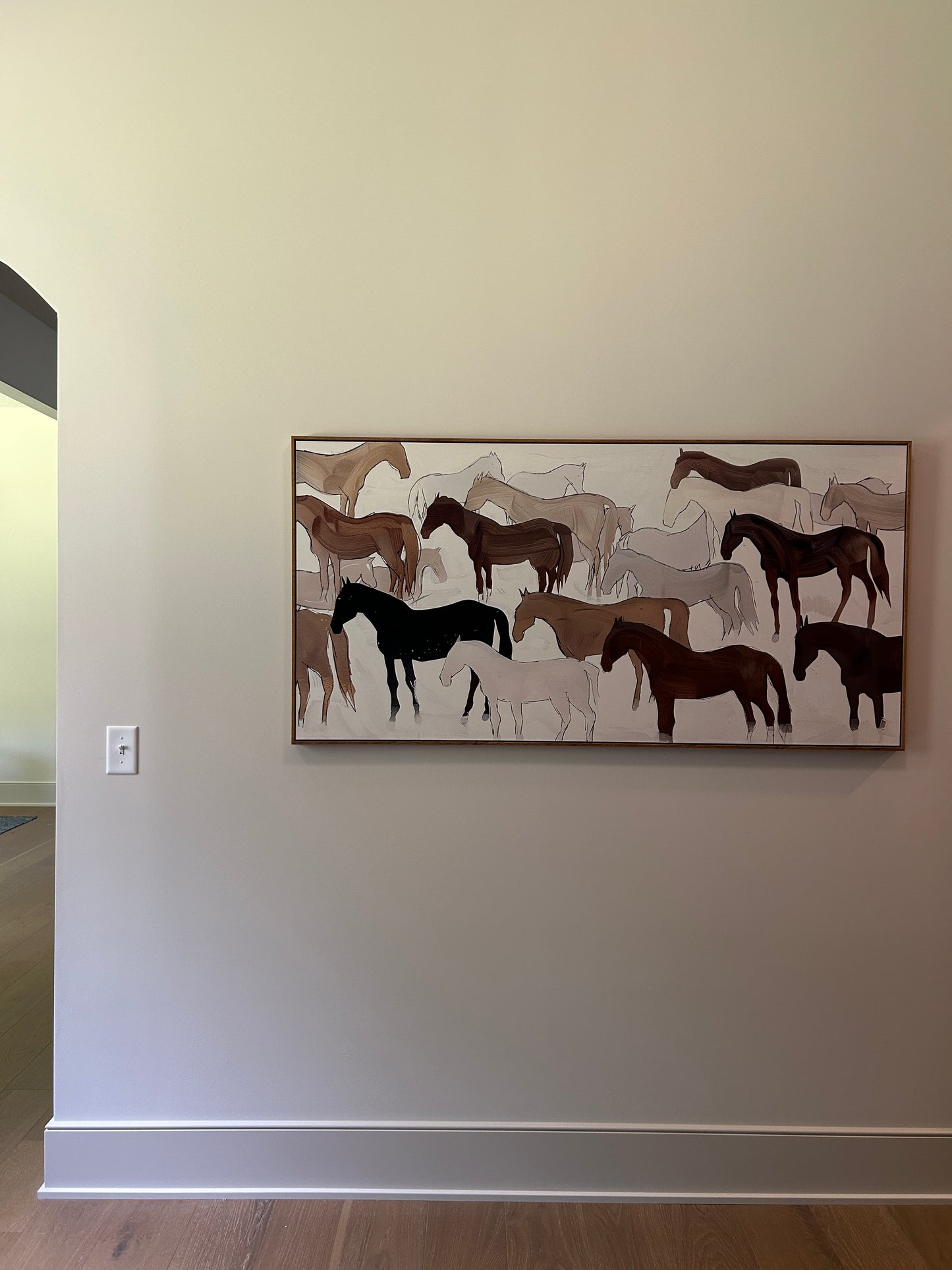 Large Framed Canvas Print of Horses