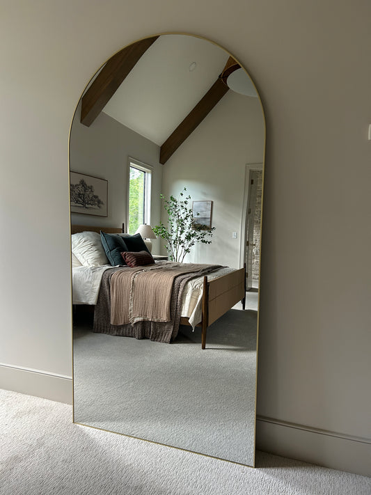 Full Length Arched Gold Mirror