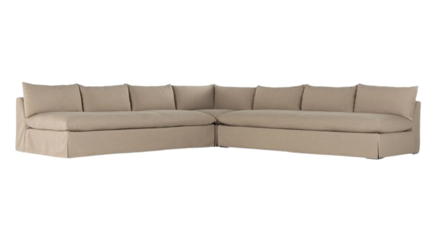 Grant  Slipcover Sectional 3-Piece L-Shaped