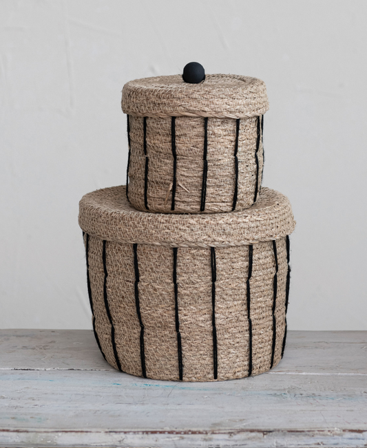 Lidded Seagrass Baskets